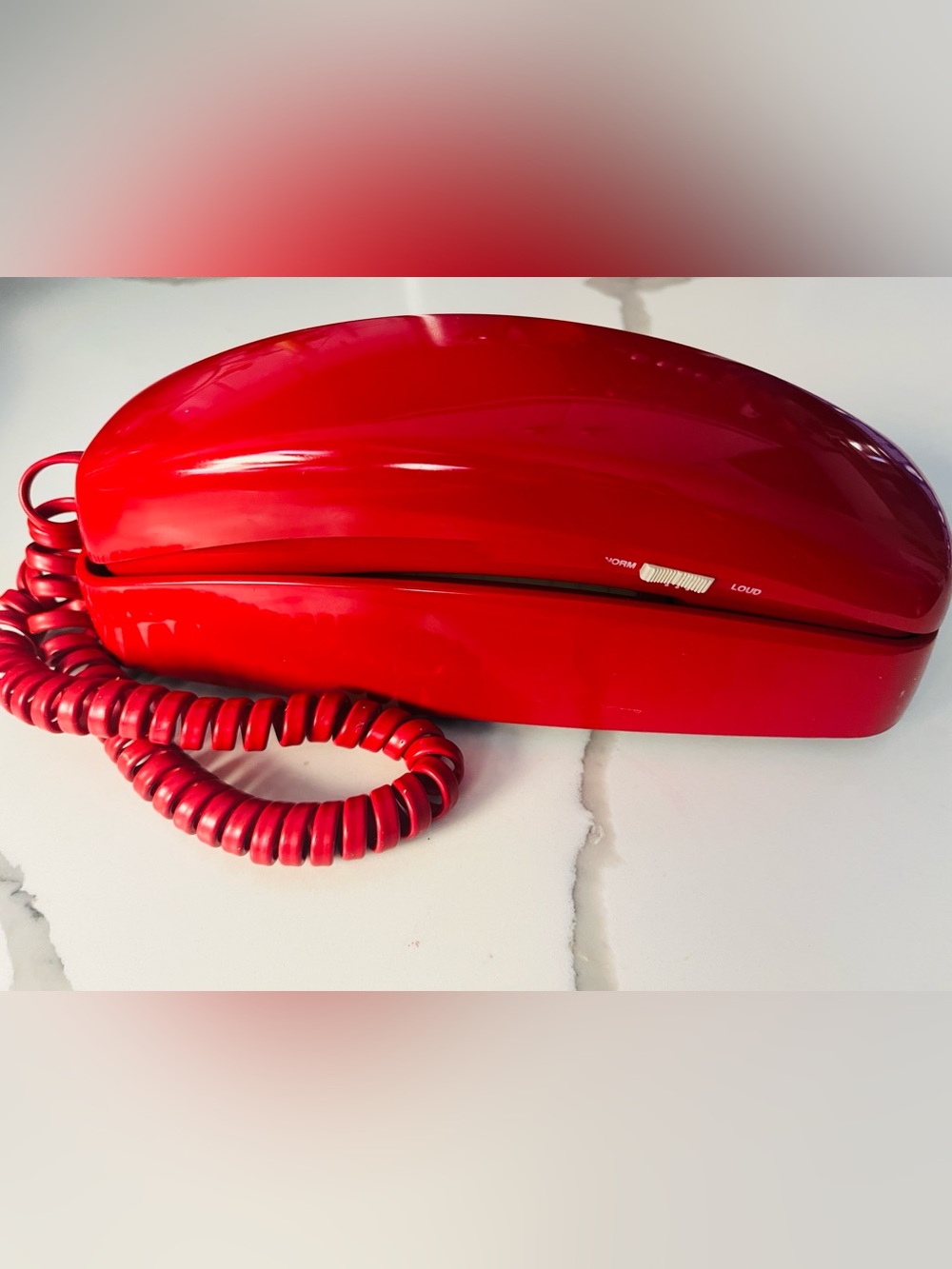 Western Electric Red Trimline Desk Telephone Touch Tone True Vintage